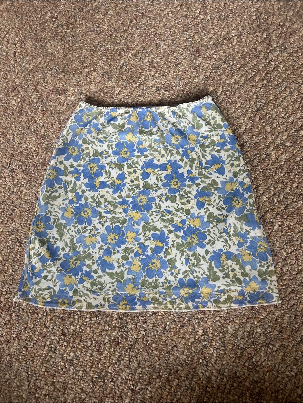 Nasty Gal Blue Floral Mesh Mini Skirt